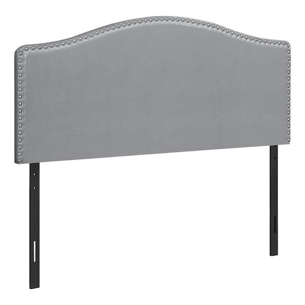 Monarch Specialties Bed, Headboard Only, Queen Size, Bedroom, Upholstered, Pu Leather Look, Grey, Transitional I 6011Q - main